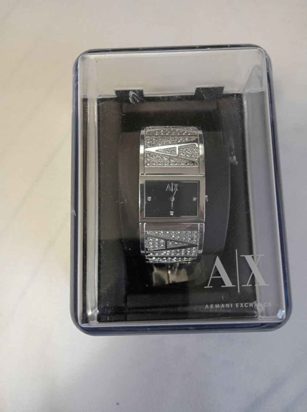 Armani Exchange Women's Silver Crystal-Accented Bracelet Watch - Silver